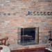 Reclaimed brick fireplace before full mantel added